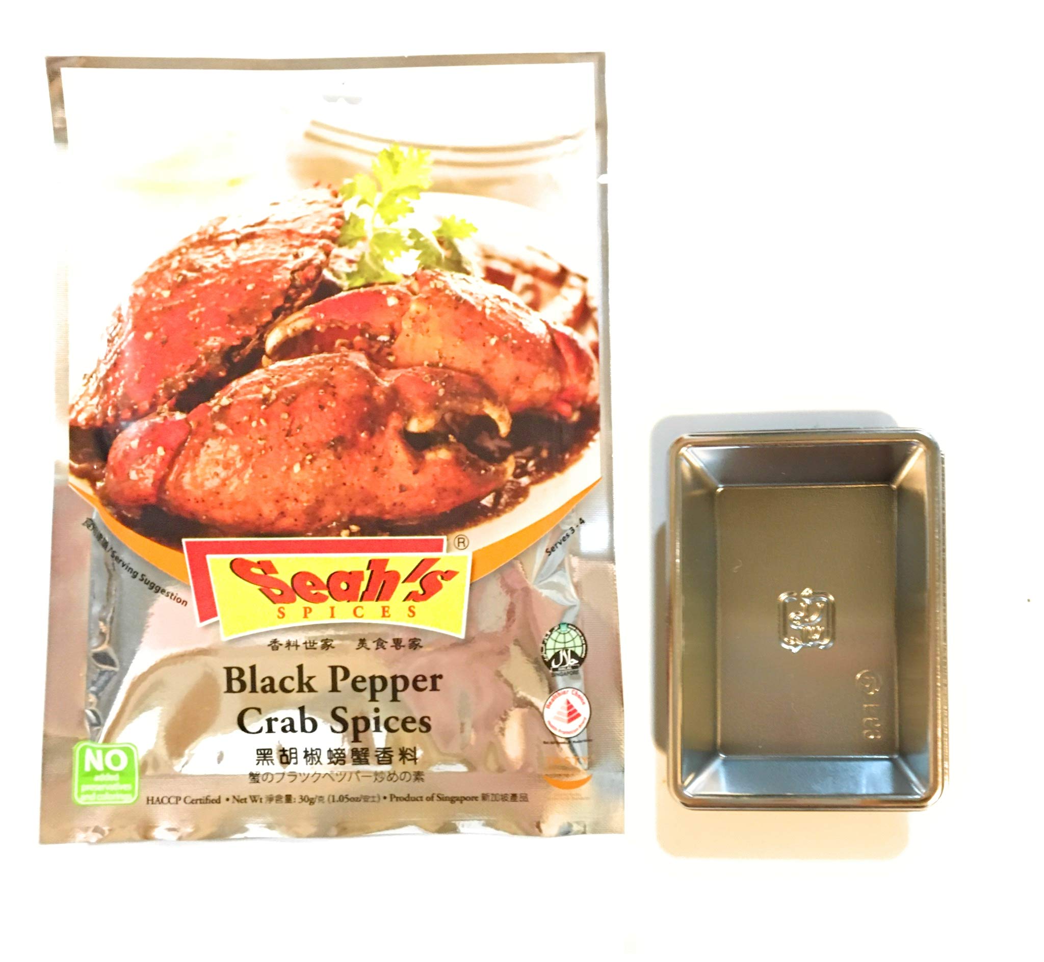 2 Pack Seah’s Spices Black Pepper Crab Spices 1.05 Oz And 2 Soy Sauce Dish