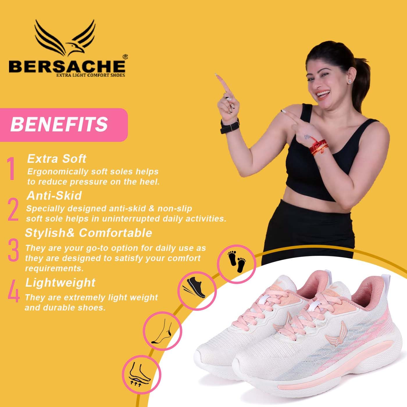 BERSACHE Premium Sports,Walking,Gym,Cricket, Trending Running Shoes for Womens/Girls 2 71YEGYPC4kL. SL1400
