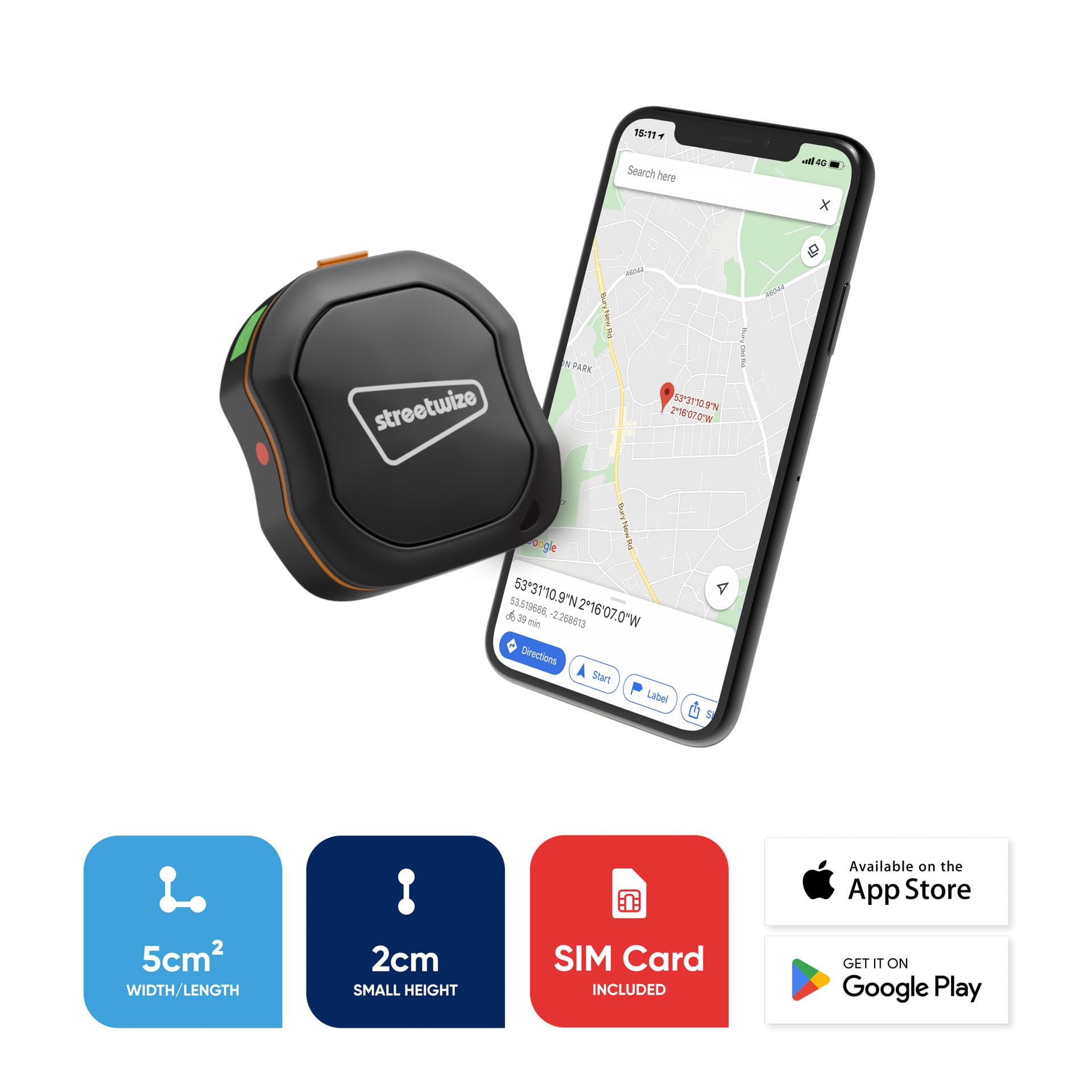 Streetwize SWTRACK1 Traceur GPS avec étui