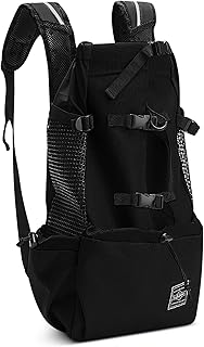 ALLSOPETS Sac à Dos pour Chien Réglable et Portable, Transporteur pour Animaux de Petite et Moyenne Taille pour Promenade Randonnée Camping Voyage Escalade (Noir Charbon, M)
