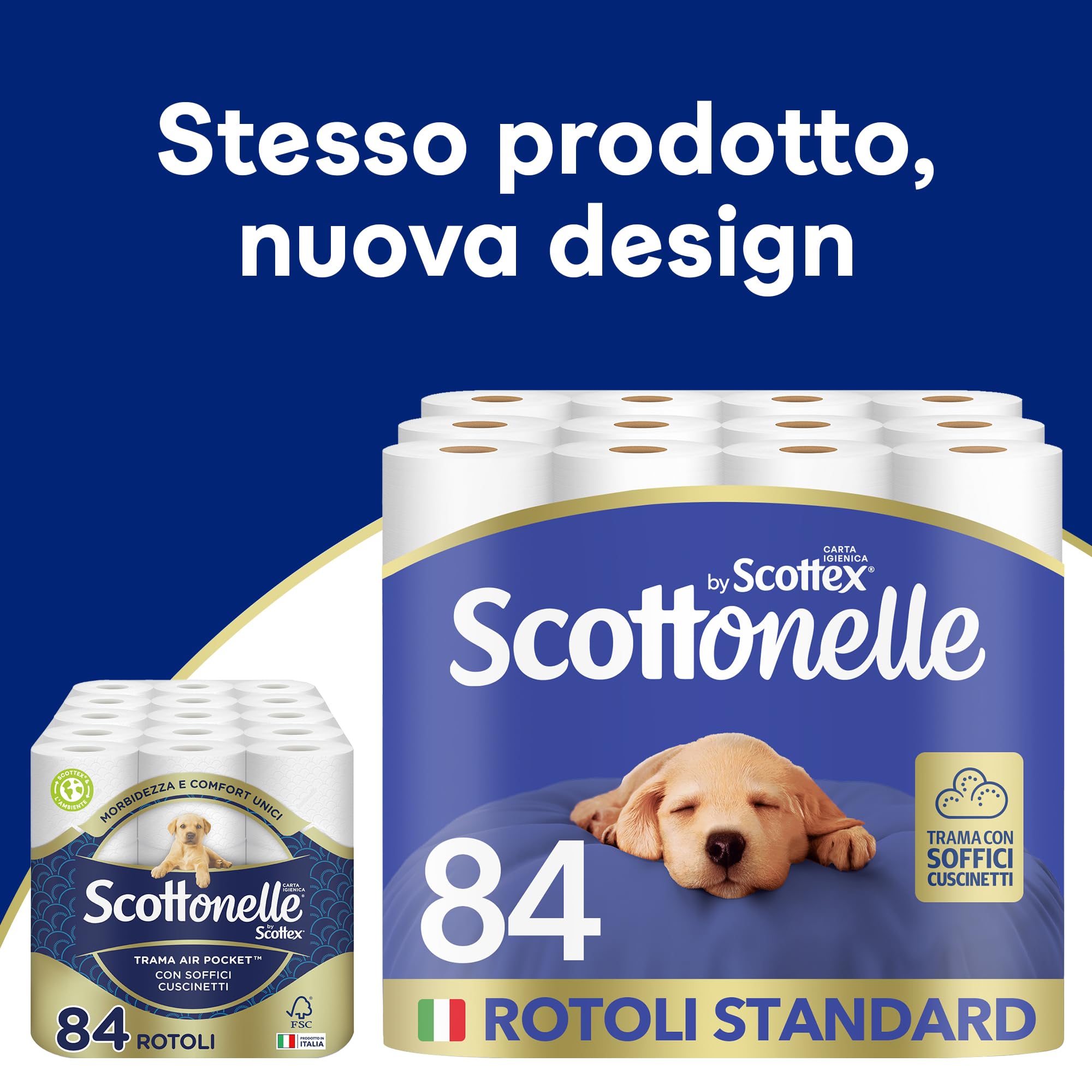 Scottonelle Carta Igienica, Morbida e Resistente, Dermatologicamente testata, 84 Rotoli