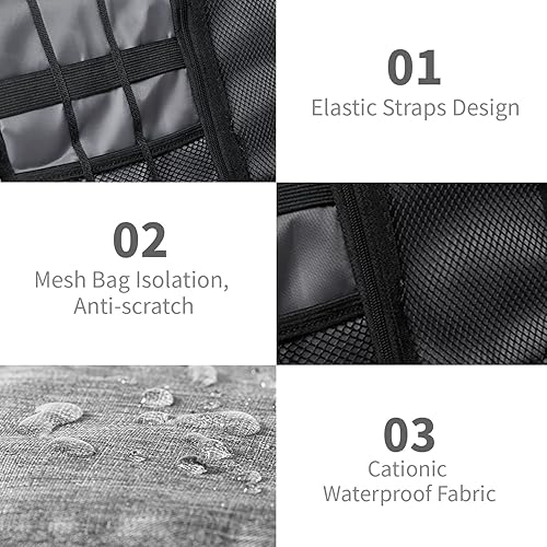 Miniatura 3 de Lcsmaokin Organizador de viaje electrónico bolsa de almacenamiento electrónico portátil impermeable para almacenamiento de cables de carga pequeños