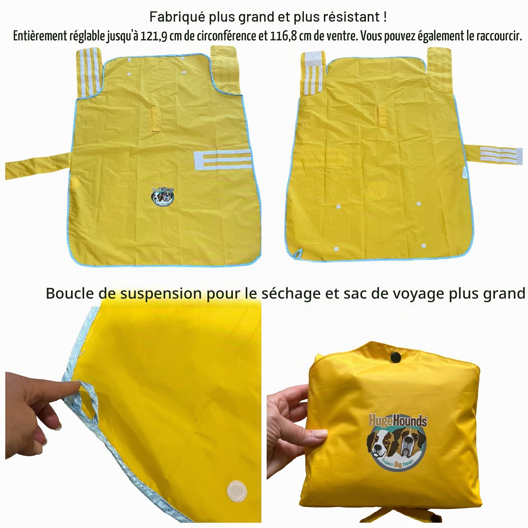 Huge Hounds HugeHounds Manteau de Pluie imperméable pour Chien Taille XL