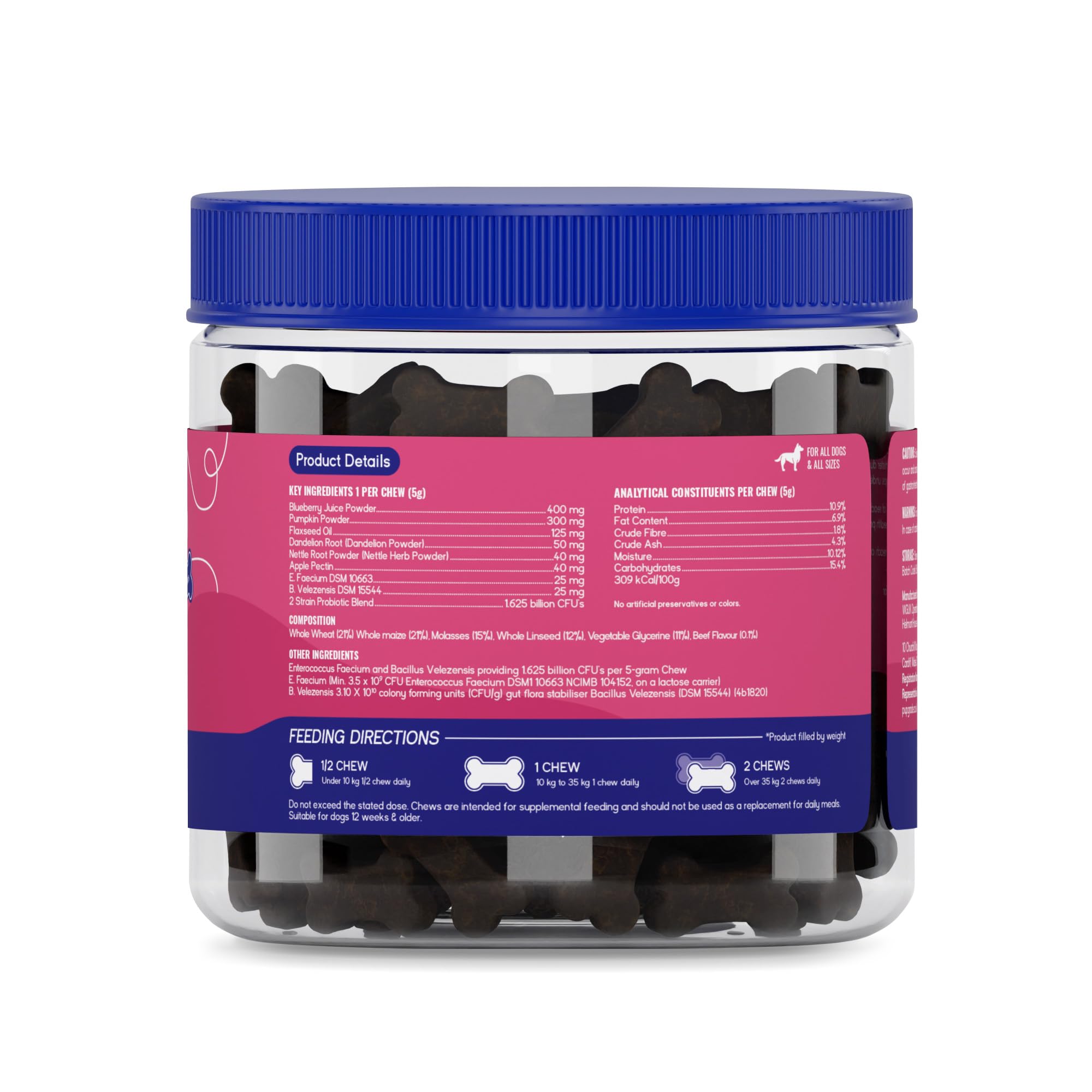 PupGrade Digestive Support Chews for Dogs, Prebiotic + Probiotic with Fibre Blend, Supports Normal Digestive & Immune Health - Image 2