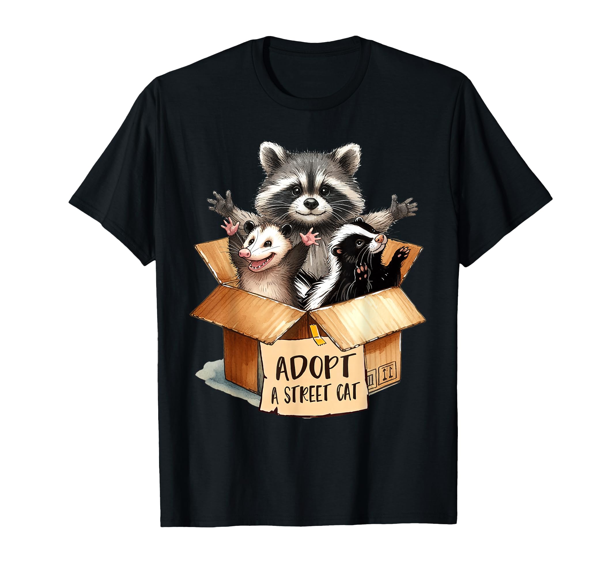 Team Trash Opossum Racoon Skunk Lover Adopt A Street Cat T-Shirt