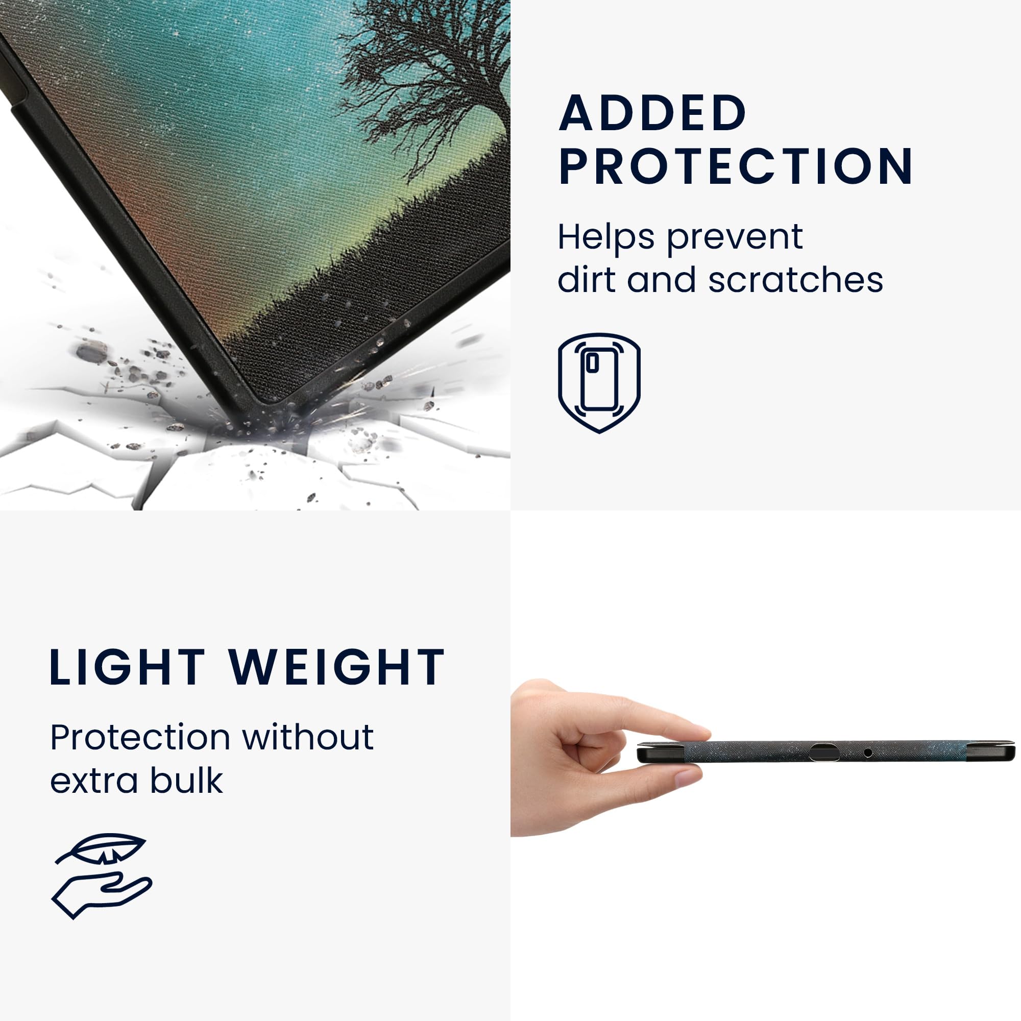 kwmobile Carcasa Compatible con Amazon Kindle Scribe (2024) Funda - Funda con Tapa y Cierre magnético de Cuero sintético - árbol y Estrellas
