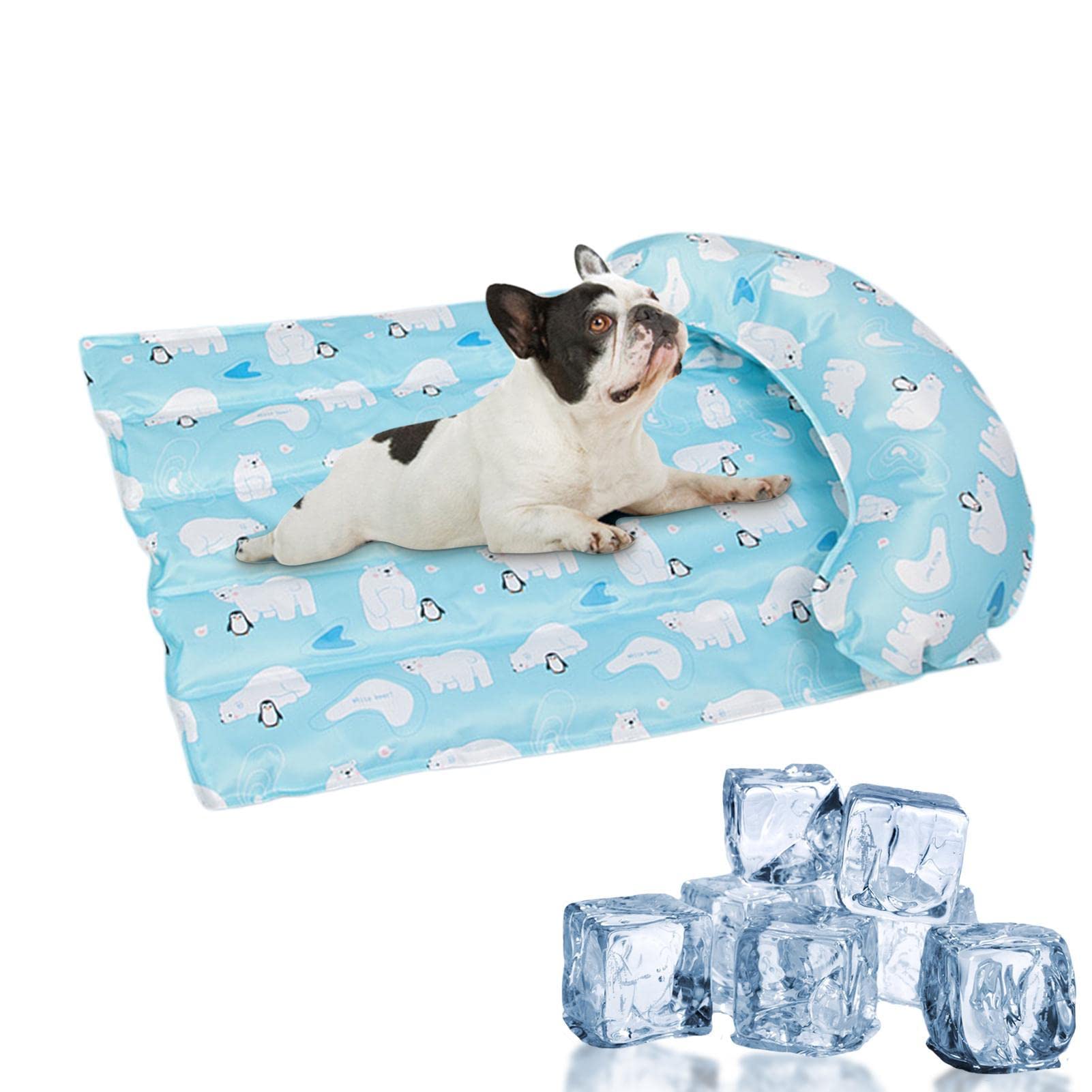 Mata ch?odz?ca dla zwierz?t,Dog Cool Pad Cooling Mat | Samoch?odz?ca podk?adka ch?odz?ca z kreskówek, niezb?dnik dla psów i kotów ch?odz?cych w upalne lato Eubeisaqi