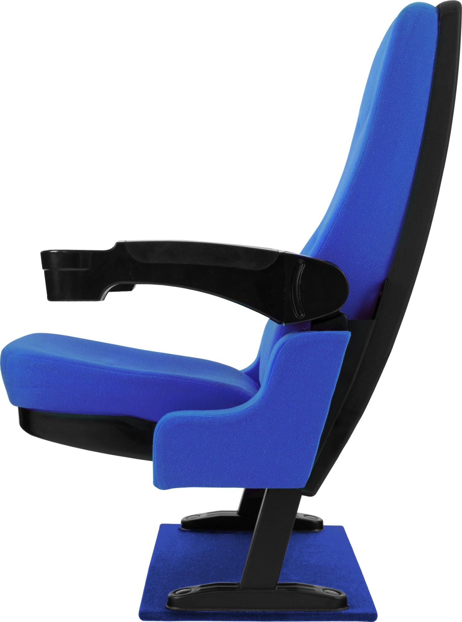 Stagecaptain CS-600BL Movieking Fauteuil de Cinéma Bleu, Siège Rabattable | Fauteuil de cinéma classique, Tissu robuste à mailles larges, 2 accoudoirs rabattables avec porte-boisson, 5 cm