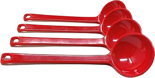 Miniatura 6 de TJ Global Cucharas japonesas de melamina roja de mango largo para ramen, sopa, comer olla caliente, mezclar, revolver 8.25 pulgadas (6 cucharas)