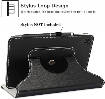 Case for TCL Tab 8 Se/TAB 8 LE/TAB 8 Plus/TAB 8 WiFi,Rotating Rotation Stand Premium PU Cover for TCL Tab 8 Se 6048E/TAB 8 LE 9137W/for TCL TAB 8 Plus 9138S 8 Tablet, Black