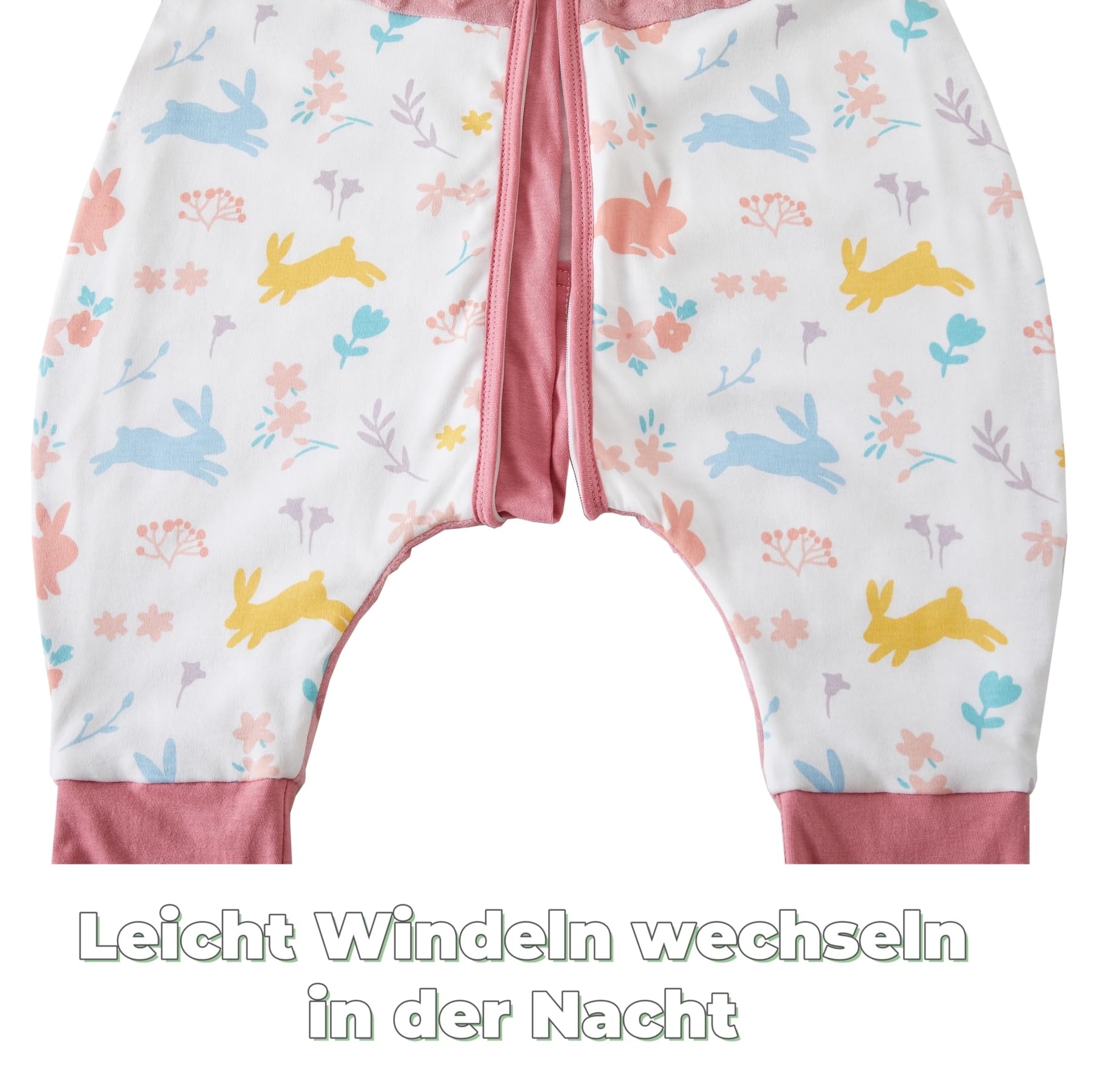 Chilsuessy 2er Pack Baby Schlafsack mit Füße 1.5 Tog Ganzjahres Schlafsack Baby Schlafsäcke Babyschlafsack mit Beinen für Säugling Kinder, 1.5 Tog/Gelb + Rosa, 100cm/Baby Höhe 110-120cm