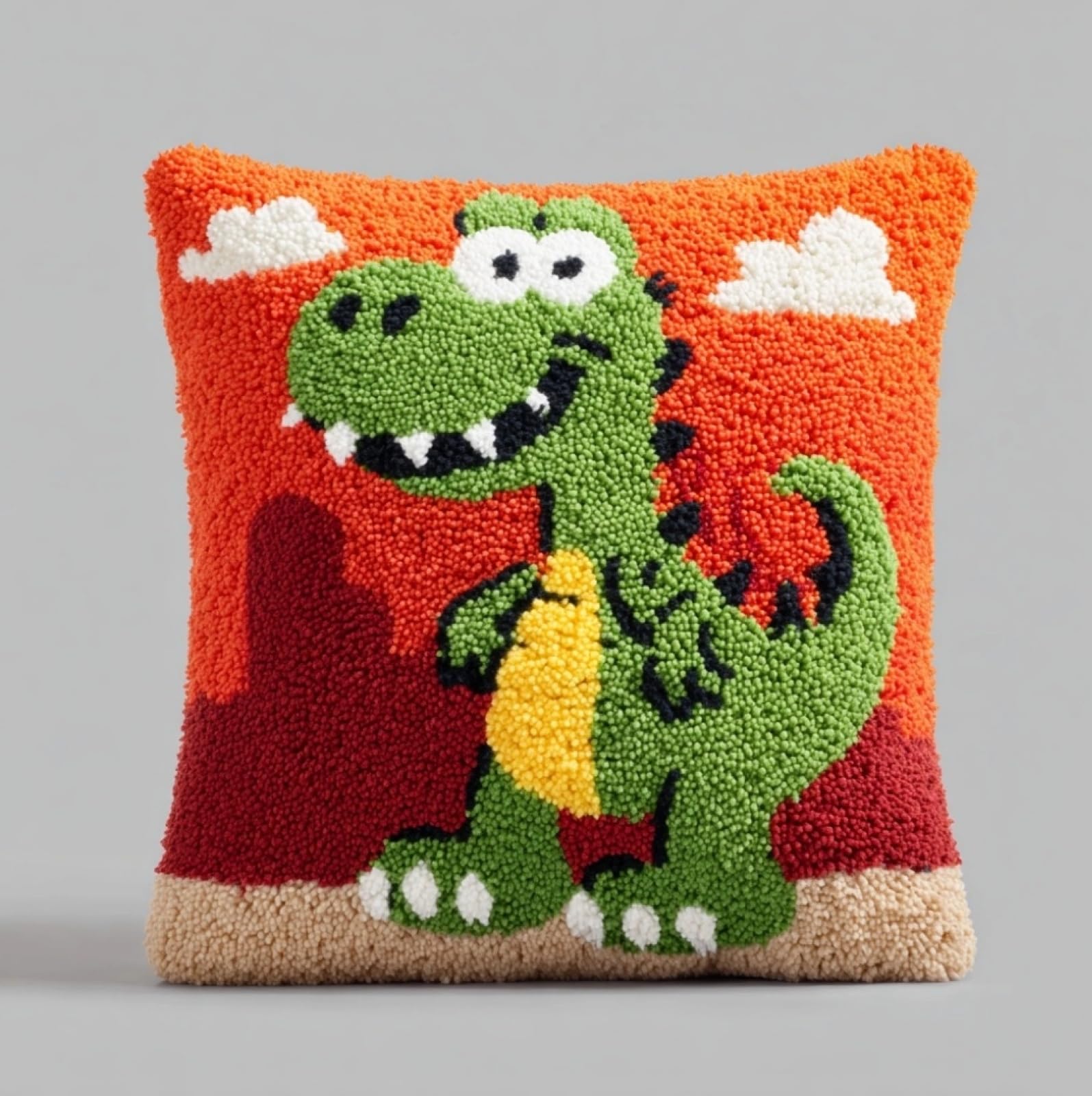 WallustrioaW Latch Hook Kits for Adults 17x17in,Cute Dinosaurs