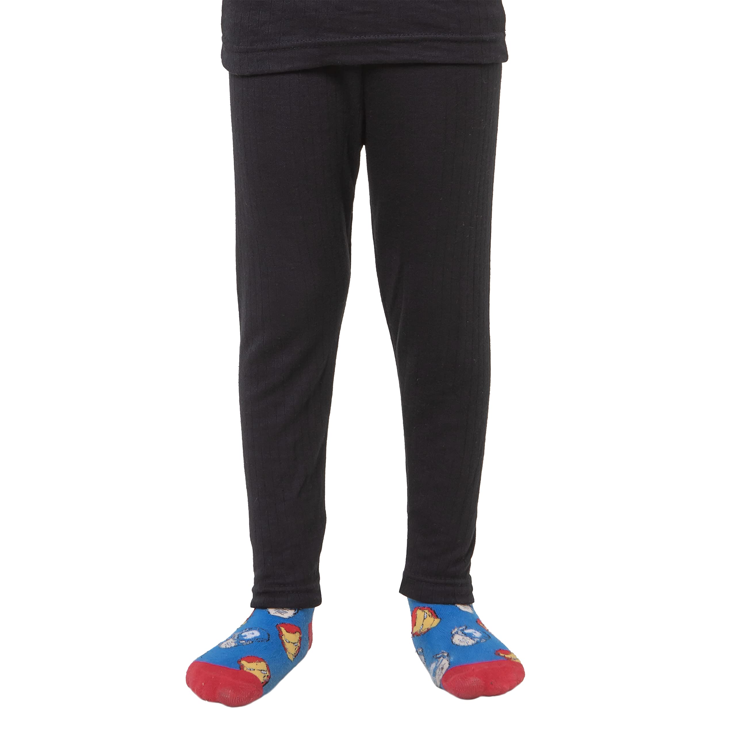 GA COMMUNICATIONS Kids Thermal Long John Boys Girls Base Layer Children Pants Underwear Bottoms[Black,9-10]
