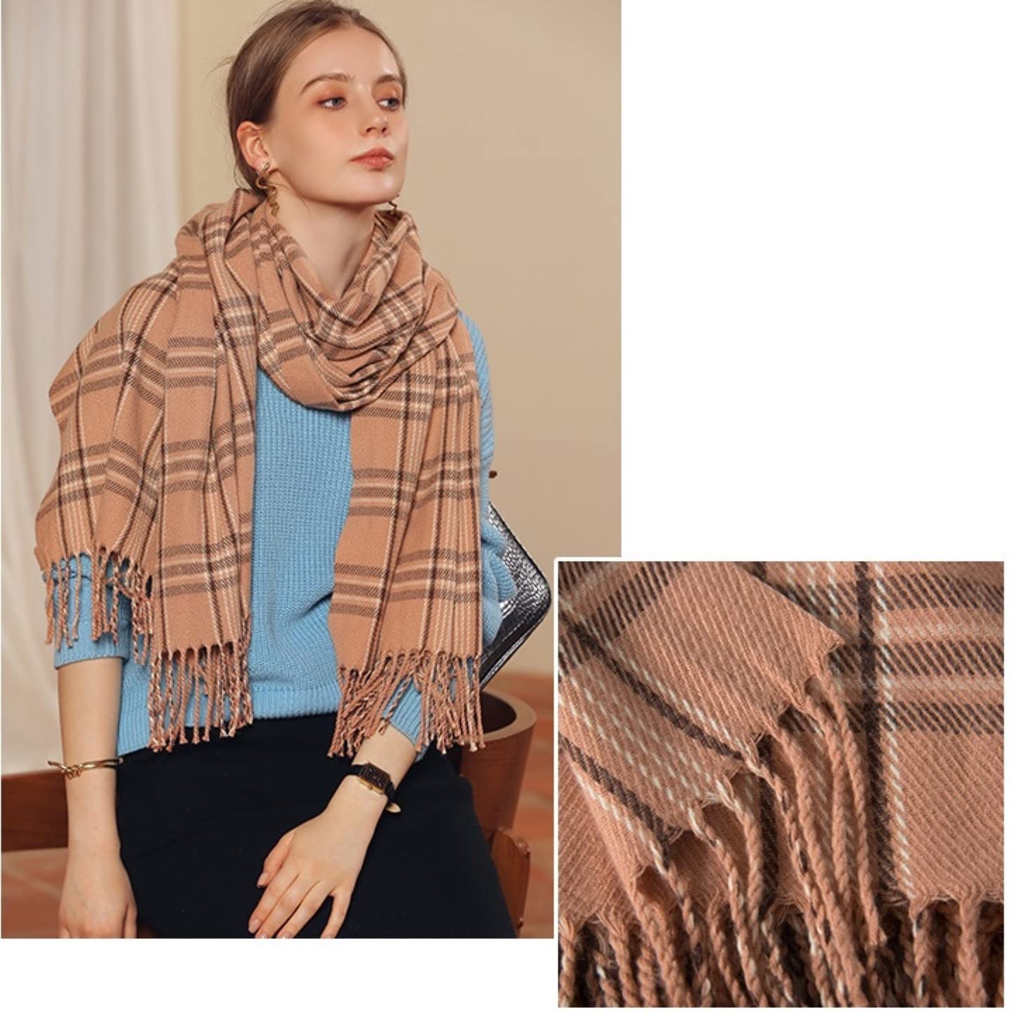 Bufandas Mujer Invierno Bufanda Con Estampado De Líneas Invierno Para Mujer Bufanda Suave Y Cálida Cómoda Para Dama Bufanda Suave