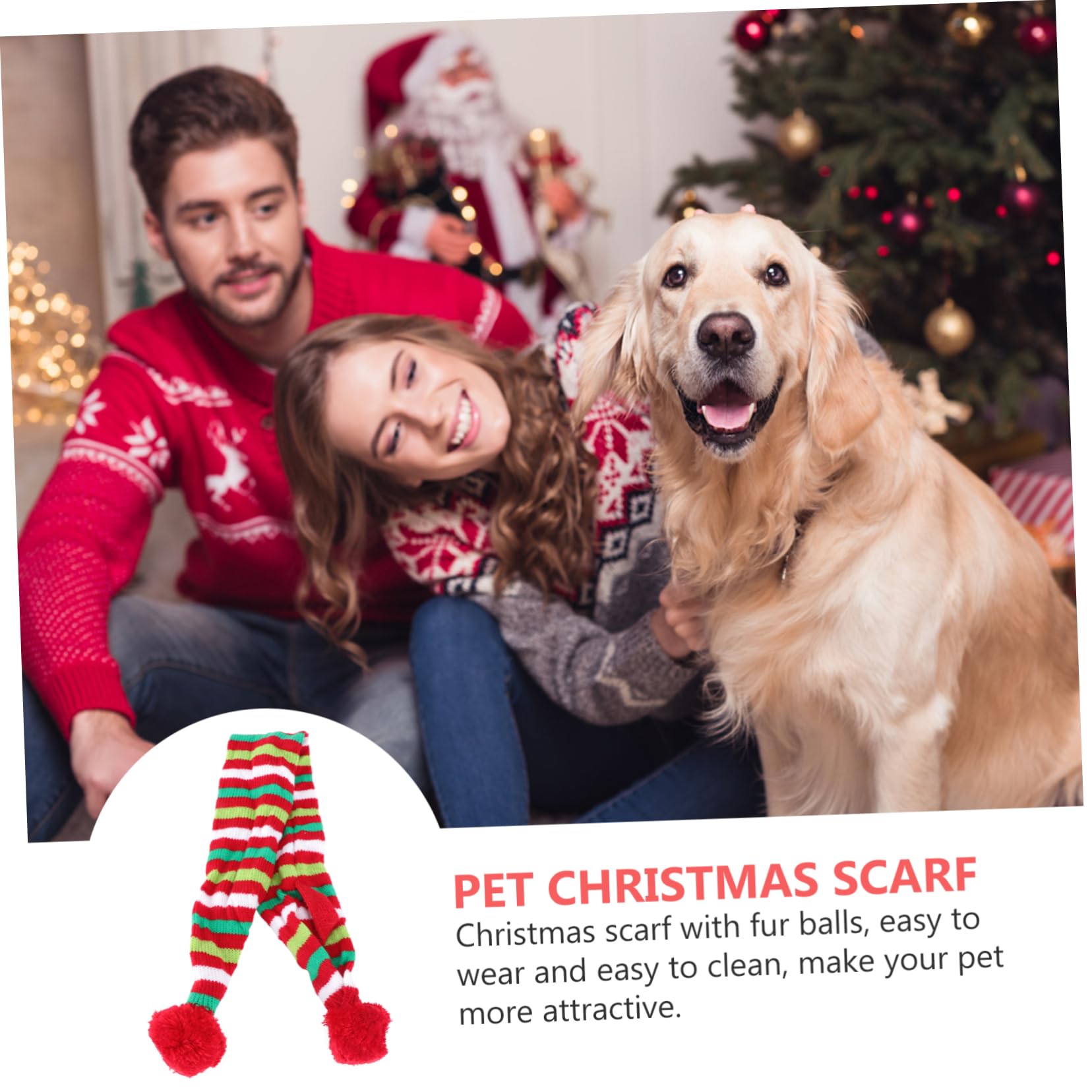 FOMIYES 3piezas Bufanda Navideña para Perros Accesorio De Invierno y Adorable Decoración Festiva para Mascotas para Caminatas y Celebraciones De Navidad