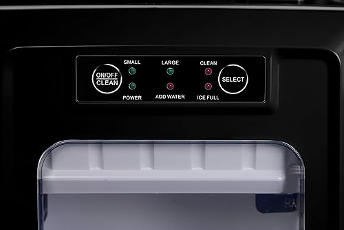 Miniatura 9 de Nostalgia Thermostar Máquina automática de hielo eléctrica portátil autolimpiante con asa, 26 libras en 24 horas con cuchara de hielo y cesta,