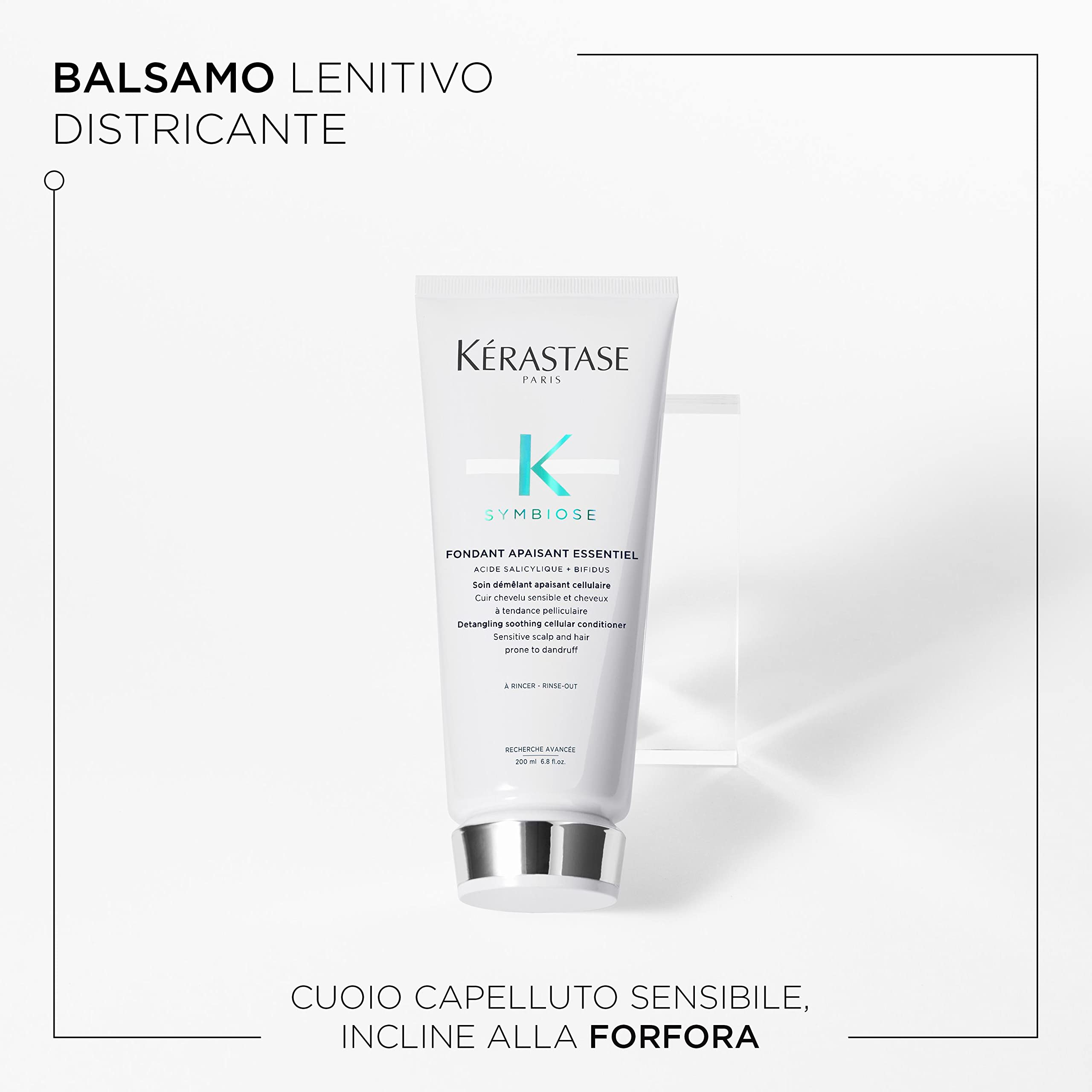Kérastase, Symbiose, Routine Anti-forfora per Cuoio Capelluto Secco & Sensibile, Senza Solfati, Shampoo Bain Creme Anti Pelliculaire + Balsamo Apaisant Essentiel