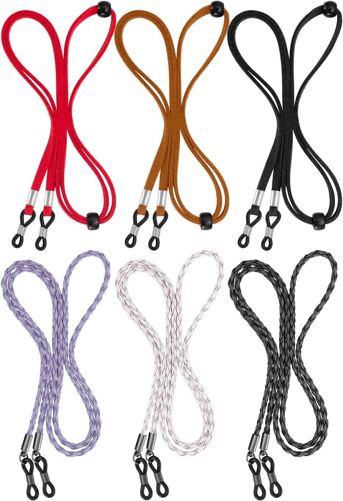 Eyeglass Strap, 6Pcs Premium Glasses Holder Chains, Multicolor Eyewear Retainer for Women Men and Kids