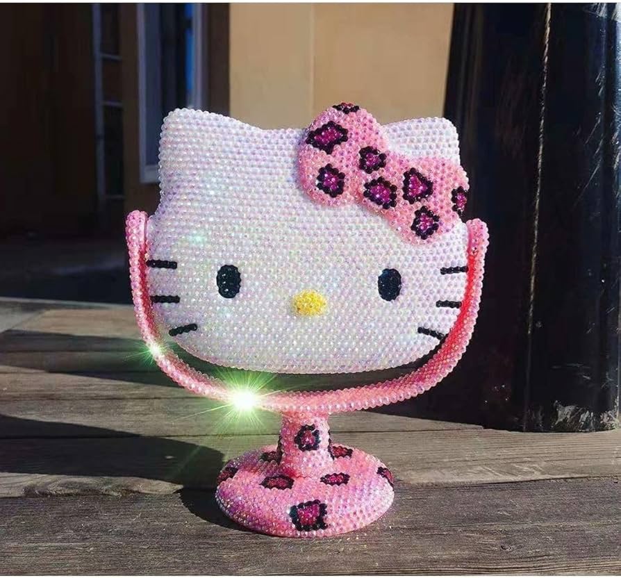 Amazon.co.jp: elinacoco キラキラハローキティミラー 卓上ミラー 化粧