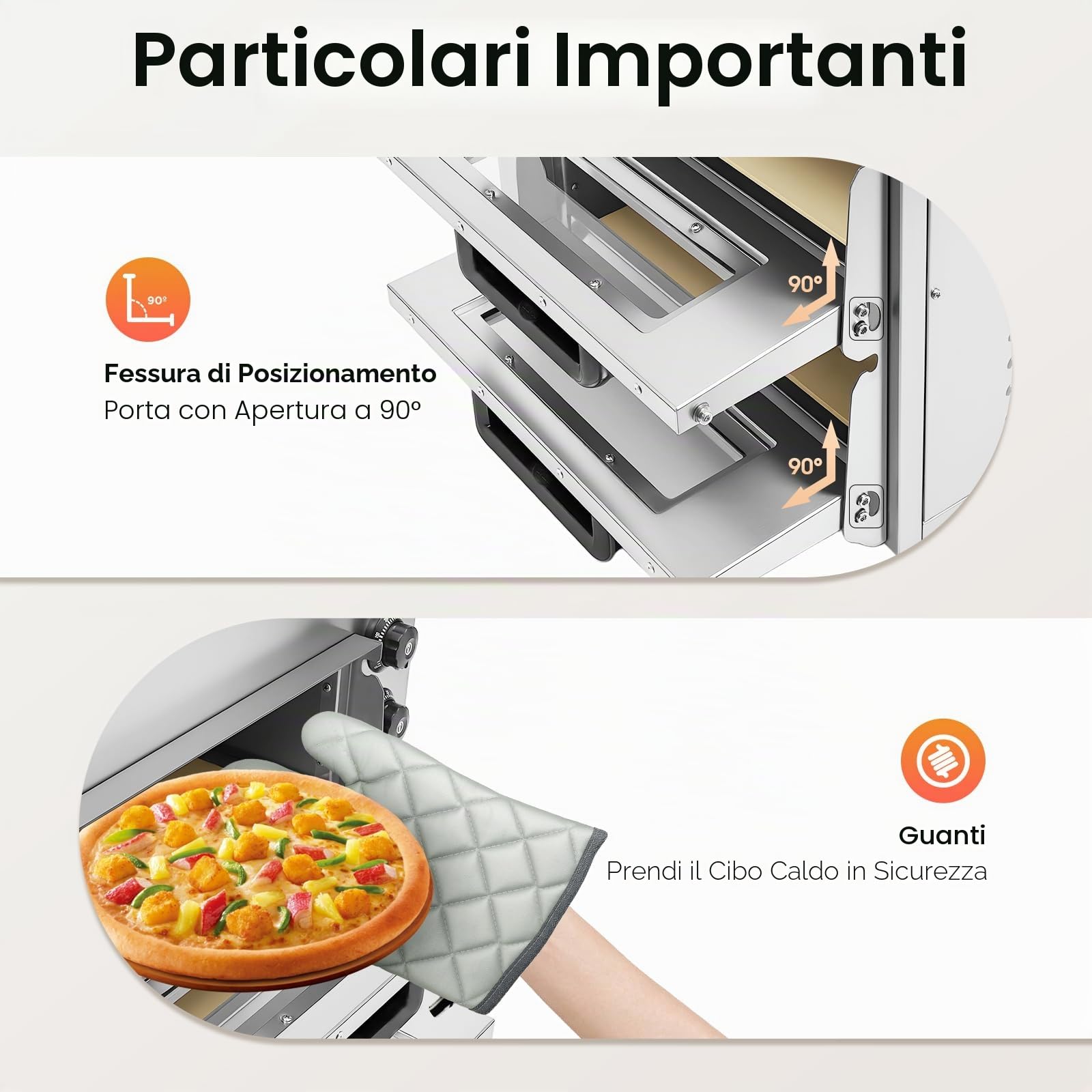 Forno per pizza a due piazze, forno per pizza a fiamma 3000 W, forno elettrico commerciale, adatto per cucine domestiche, ristoranti, pizzerie e panetterie.