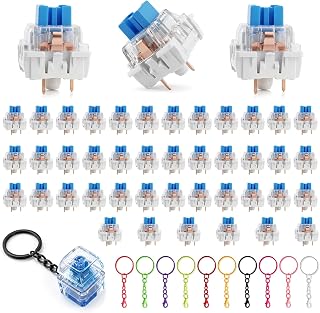 45 Pcs Clickers for 3D Prints, DIY 3D Printed Fidgets & Keyboard Clickers | 3-Pin Clicker Insert, Tactile Keyboard Clicker with 10 Colorful, Crisp Clicks & Strong Tactile Bump (No Decorative Casing)