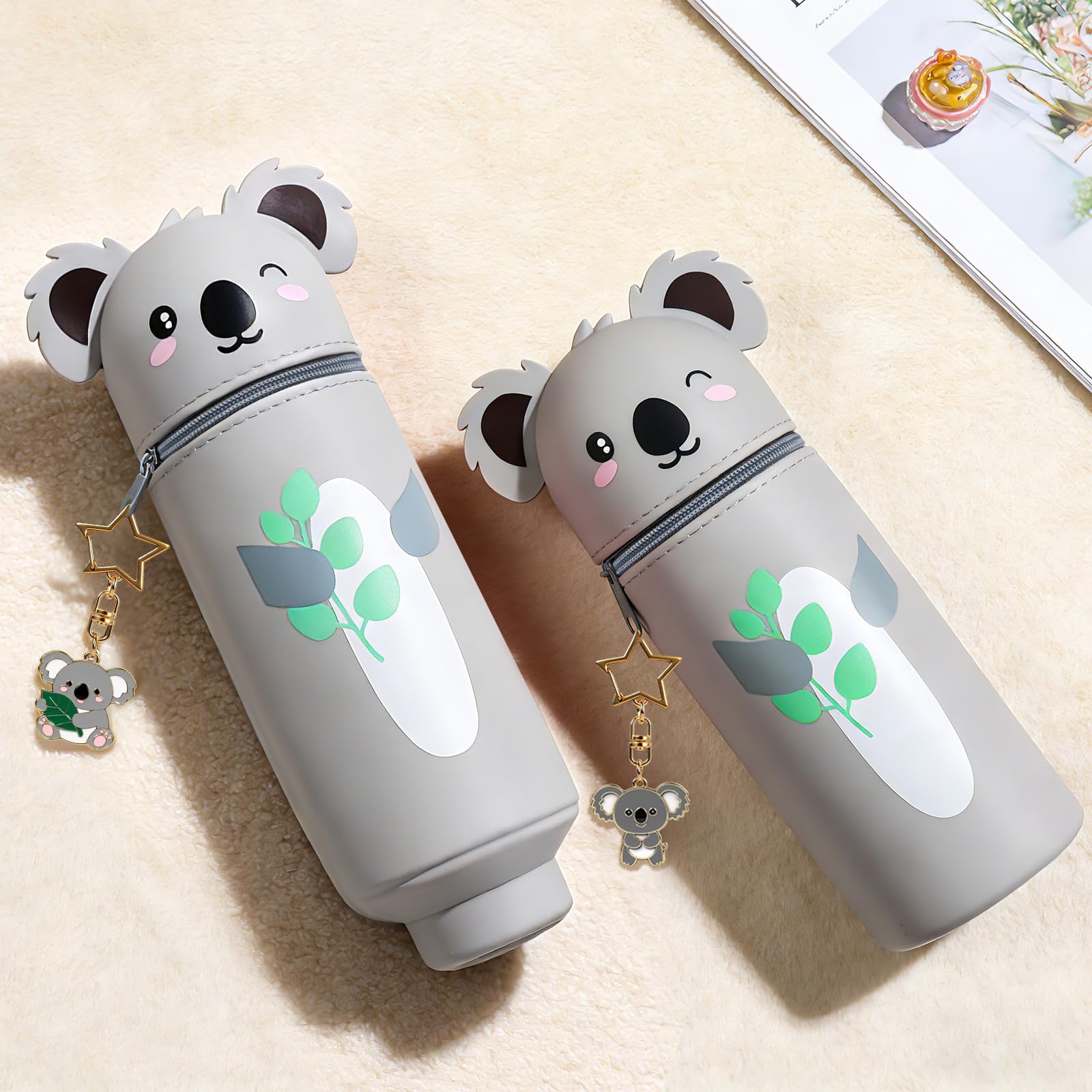 Trousse souple 2 en 1 en silicone Kawaii Orange Koala