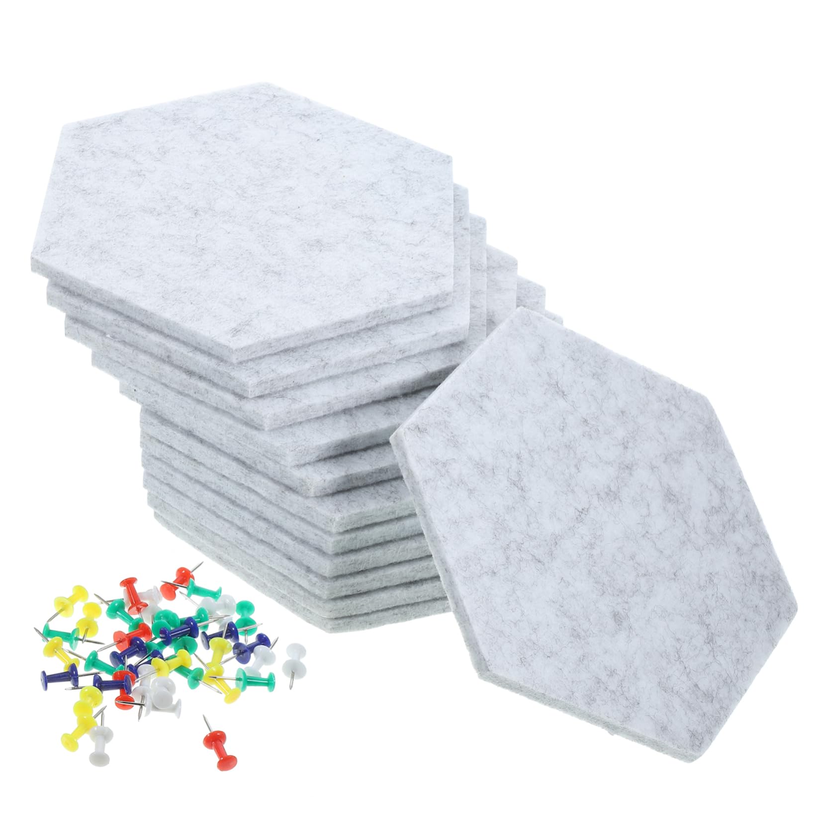 Tofficu 1set Pannelli Acustici Esagonali Feltro Tappetini Isolanti Colorati Per Decorazioni Murali e Lavagne Di Messaggi Per Aule Camere Da Letto e Ambienti Interni Misura Media Lato