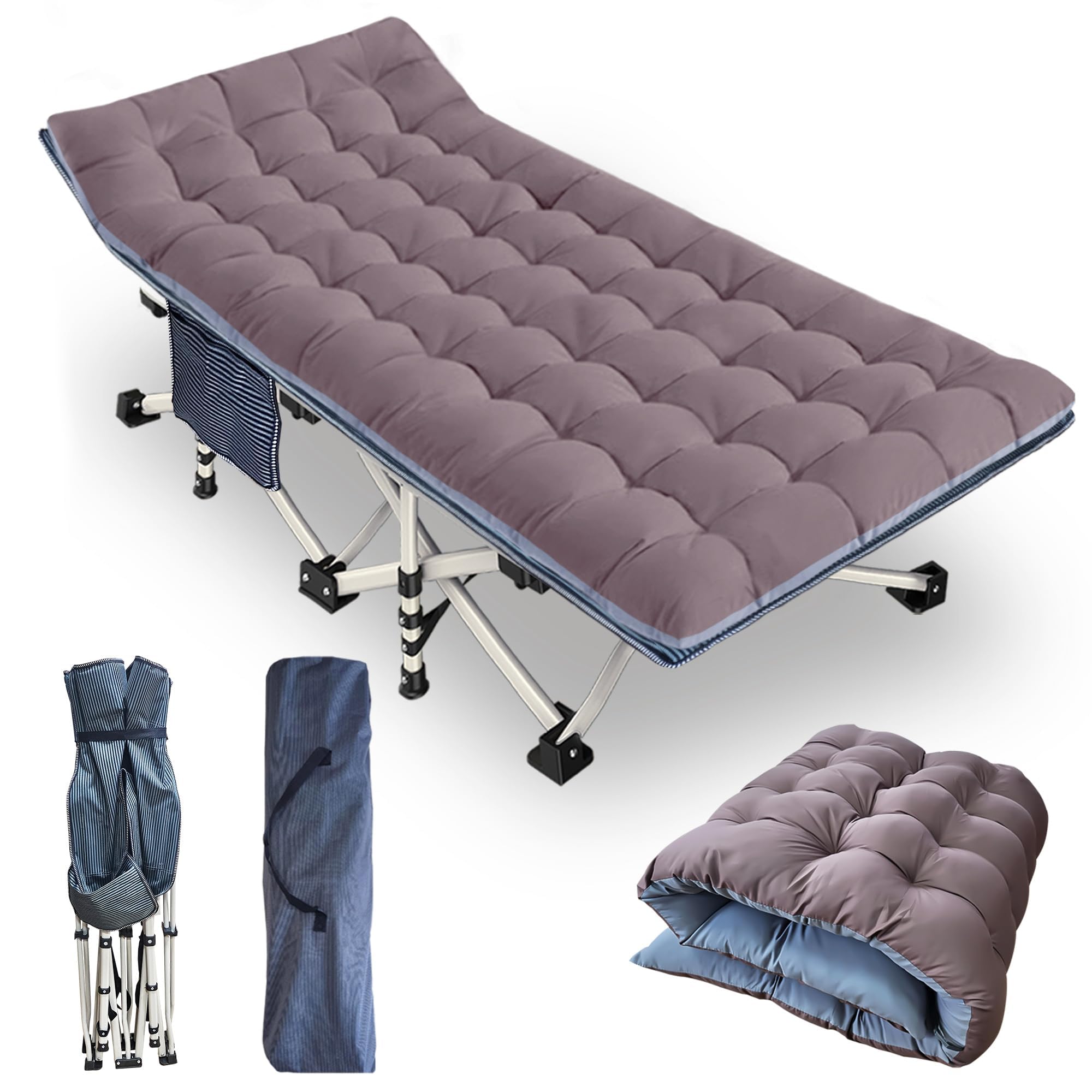 Cuna de camping XXL de 32 pulgadas con colchón cómodo, cunas para