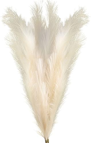 KuteDecor - 3 tallos de 48 pulgadas 4 pies de alto hierba de las pampas artificiales hierba de las pampas esponjosa decoración de hierba de las