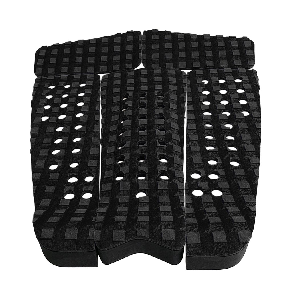 5 almohadillas cuadradas ranuradas para tabla de surf SUP Traction Deck Grip Tail Pad Negro