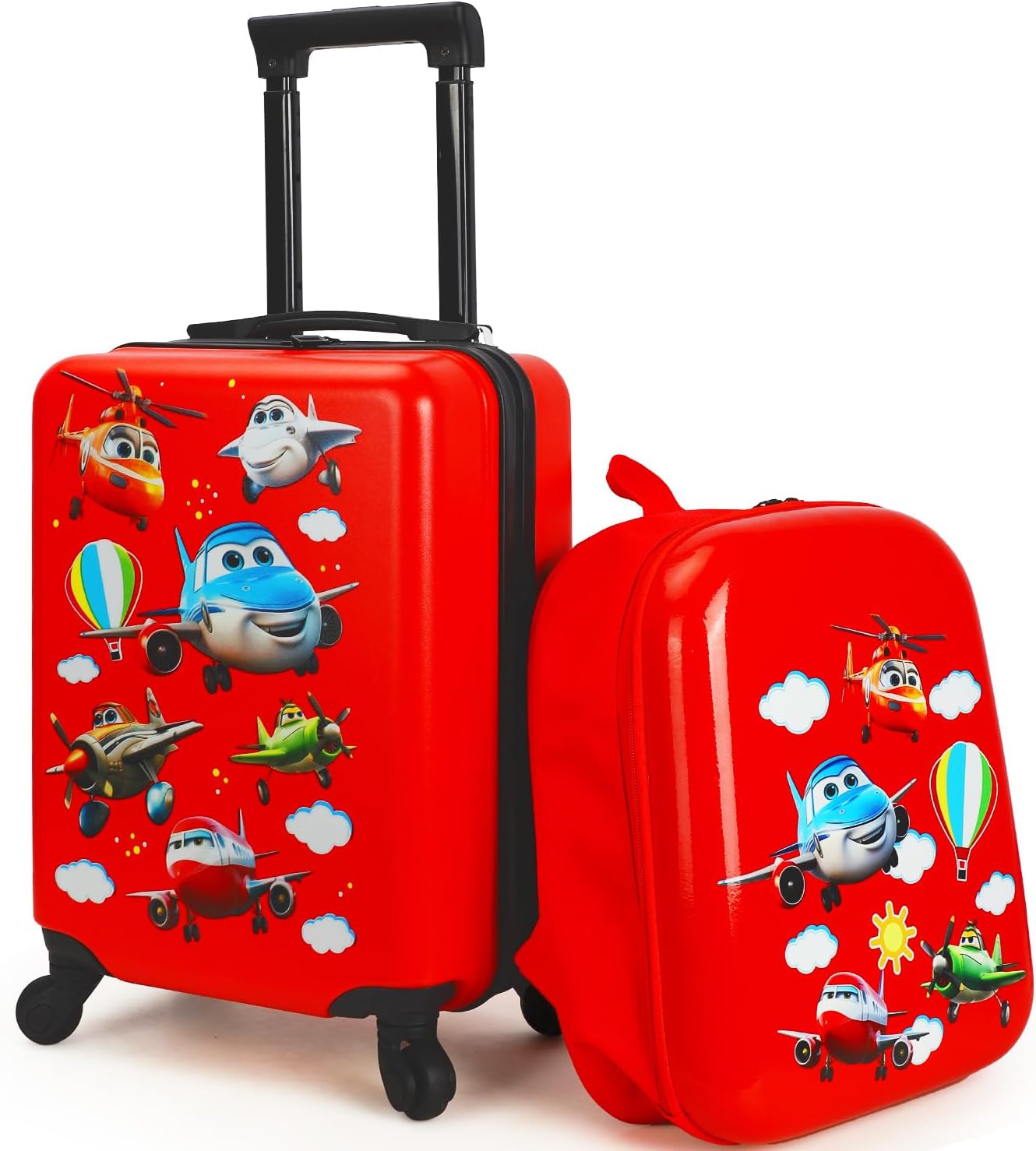 emissaryKids Luggage With Wheels For Boys, Kids Suitcases With Wheels For Boys, Airplane Kids Luggage Set, Kids Carry on Luggage with Wheels, Toddler Rolling Suitcase For Boys,Travel Luggage For Kids