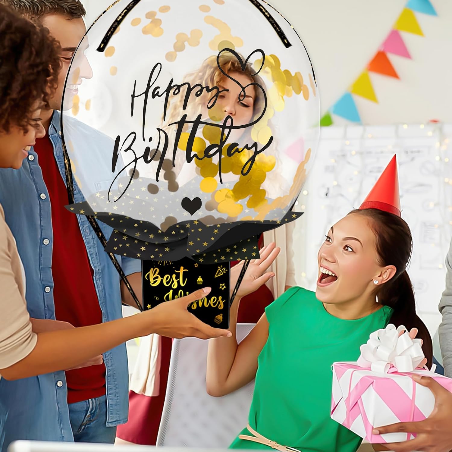 UQM Upgraded Birthday Money Box for Cash Gift Pull, Funny Pull Money Balloon Box Happy Birthday Surprise Set, Birthday Gifts for Women Men Best Friend Girlfriend Wife Sister - Image 4