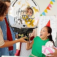 Vista 4 de UQM Caja de dinero de cumpleaños mejorada para regalo en efectivo, divertido juego de globos de dinero de cumpleaños sorpresa, regalos de cumpleaños