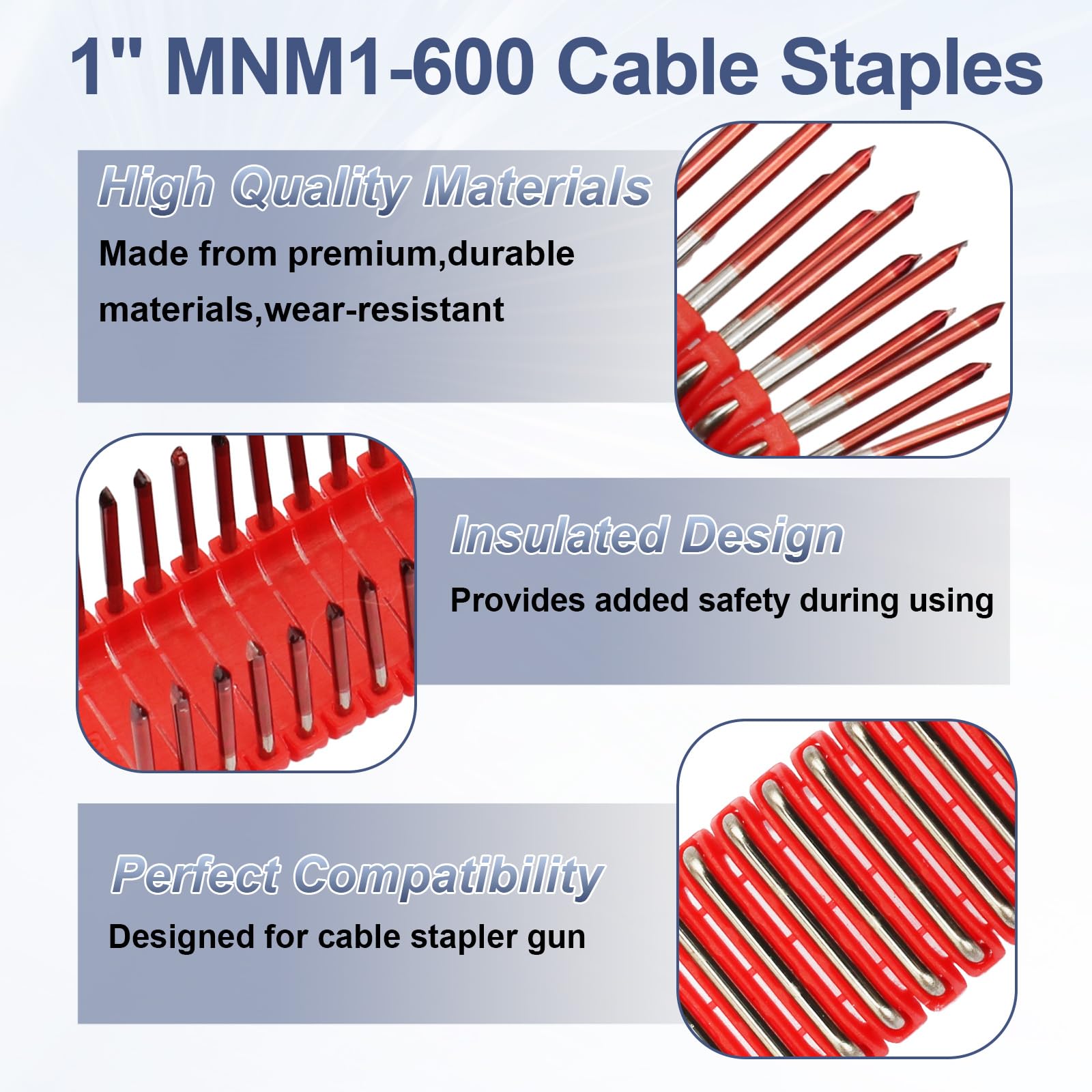 1" Insulated Cable Staple MNM1-600 for 12 Cable Stapler Gun (2448-20) - for to Wood Surfaces — Amazon image 3