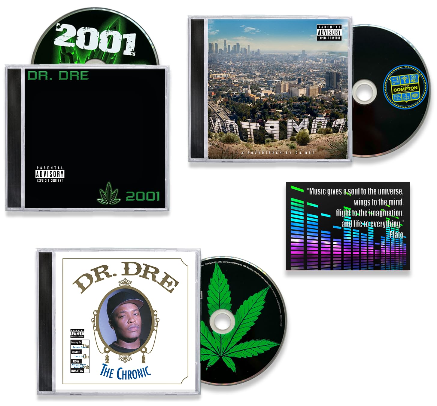 Dr. Dre COMPLETE Studio Album Discography: 1992-2015 The Chronic / 2001 / Compton Including Bonus Art Card