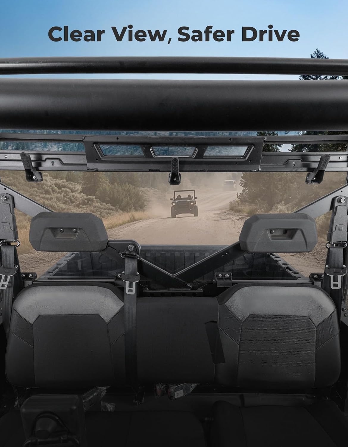 KEMIMOTO Tinted Rear Window, Pre-installed Back Windshield Compatible with Polaris Ranger XP 1000/Crew 2017-2026, Polaris Ranger 1000/Crew 2020-2026, Ranger XP 900/Crew 2013-2019