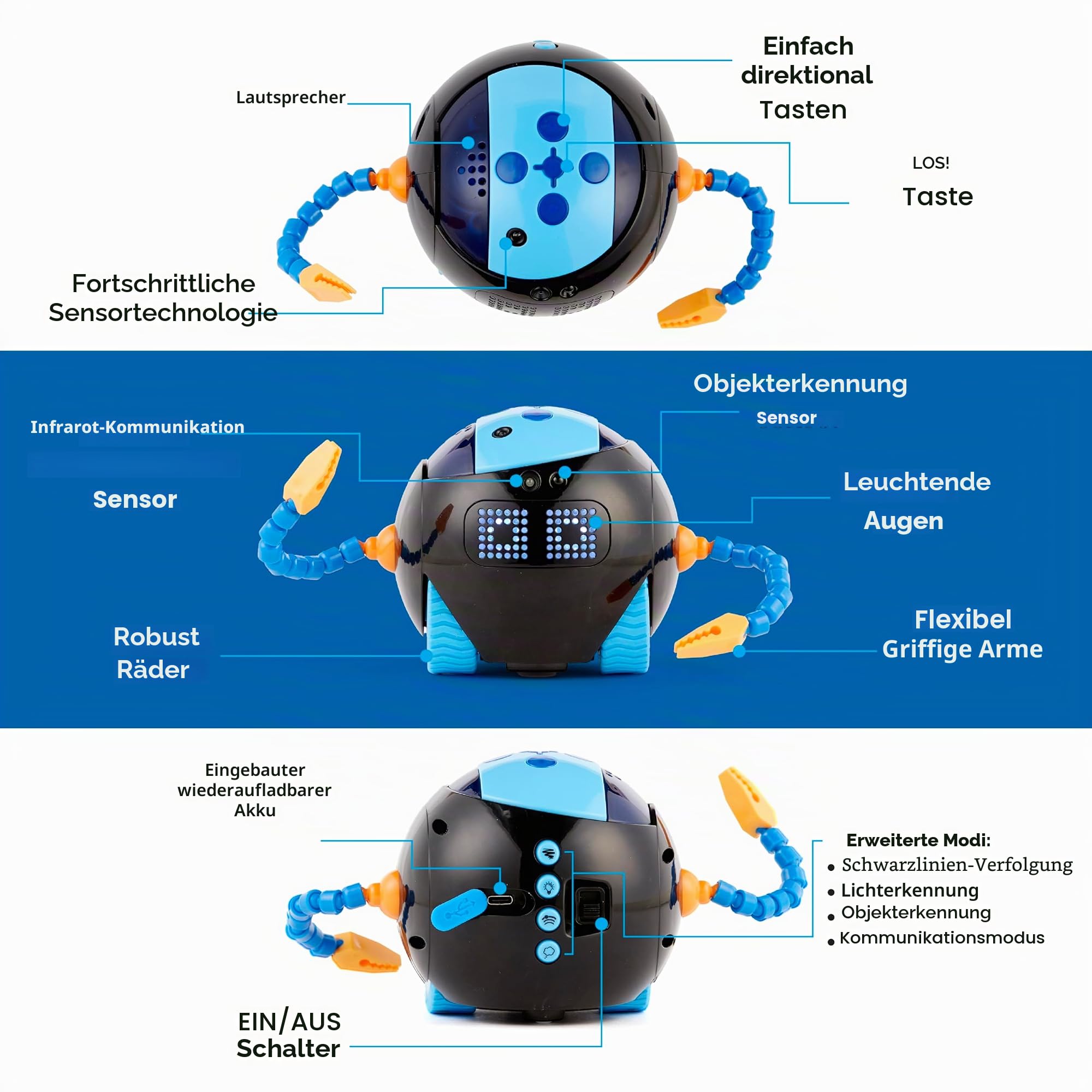 Learning Resources Cooper Der STEM-Roboter Einzeln LER3119, Ab 5 Jahren, Programmieren Lernen Ohne Bildschirm, Mint-Spielzeug, Wiederaufladbar, Ideal Für Grundschule & Zuhause