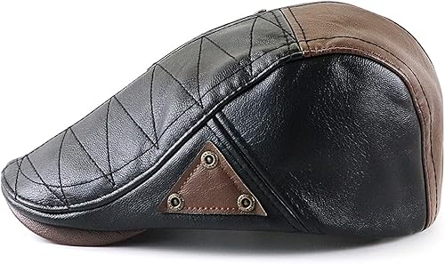 Miniatura 4 de Sombrero de periódico clásico para hombre, gorra plana de piel sintética, sombrero de hiedra de cabbie, sombrero de Gatsby para conducir, caza,