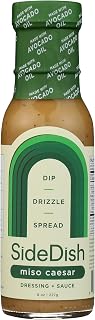 SideDish Miso Caesar Dressing – Seed Oil Free Salad Dressing Made w/Avocado Oil – Refined Sugar Free, Dairy & Gluten Free Dip & Marinade – Paleo Honey Mustard Dressing for Dips, Sauces - 8 fl oz