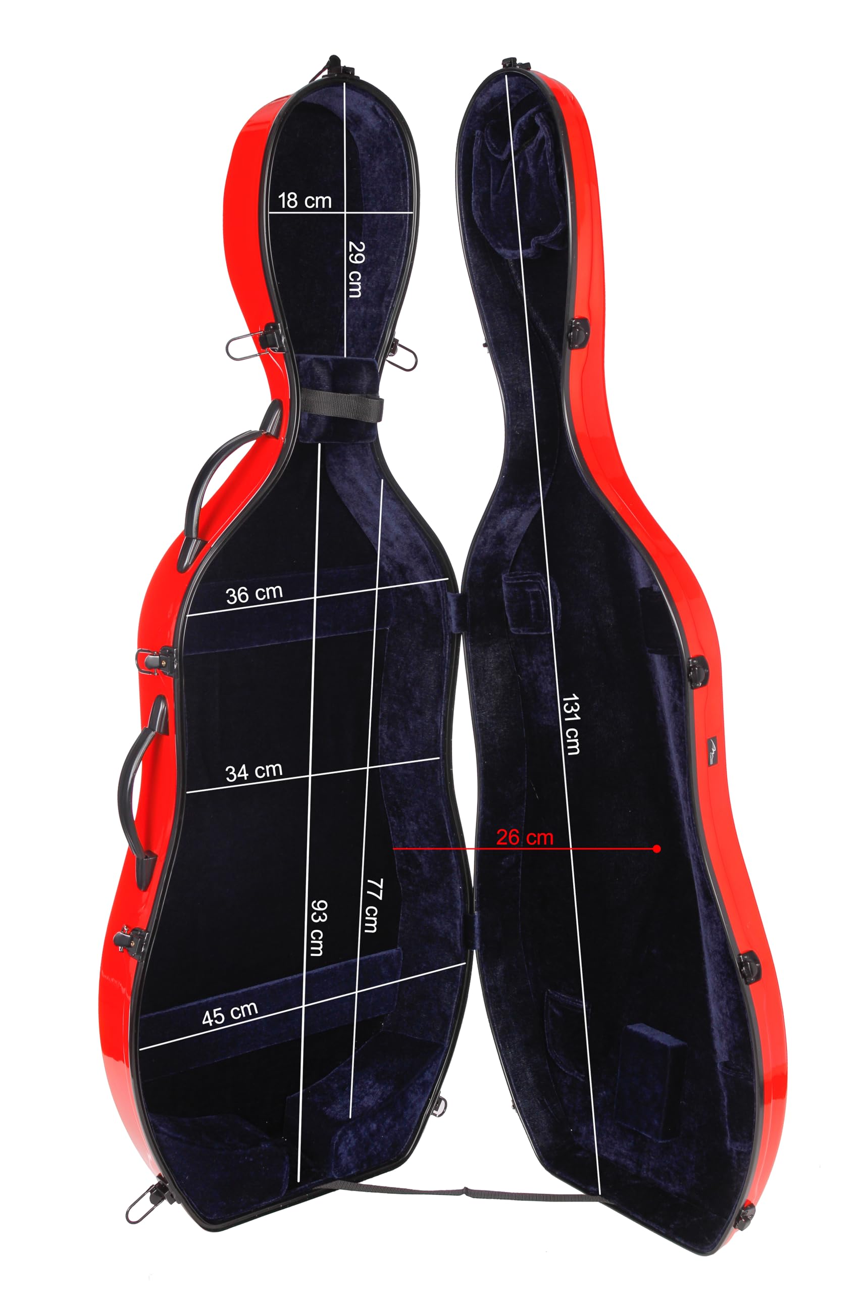 Estuche para Violonchelo Fiberglass 4/4 Excellent rojo M-case