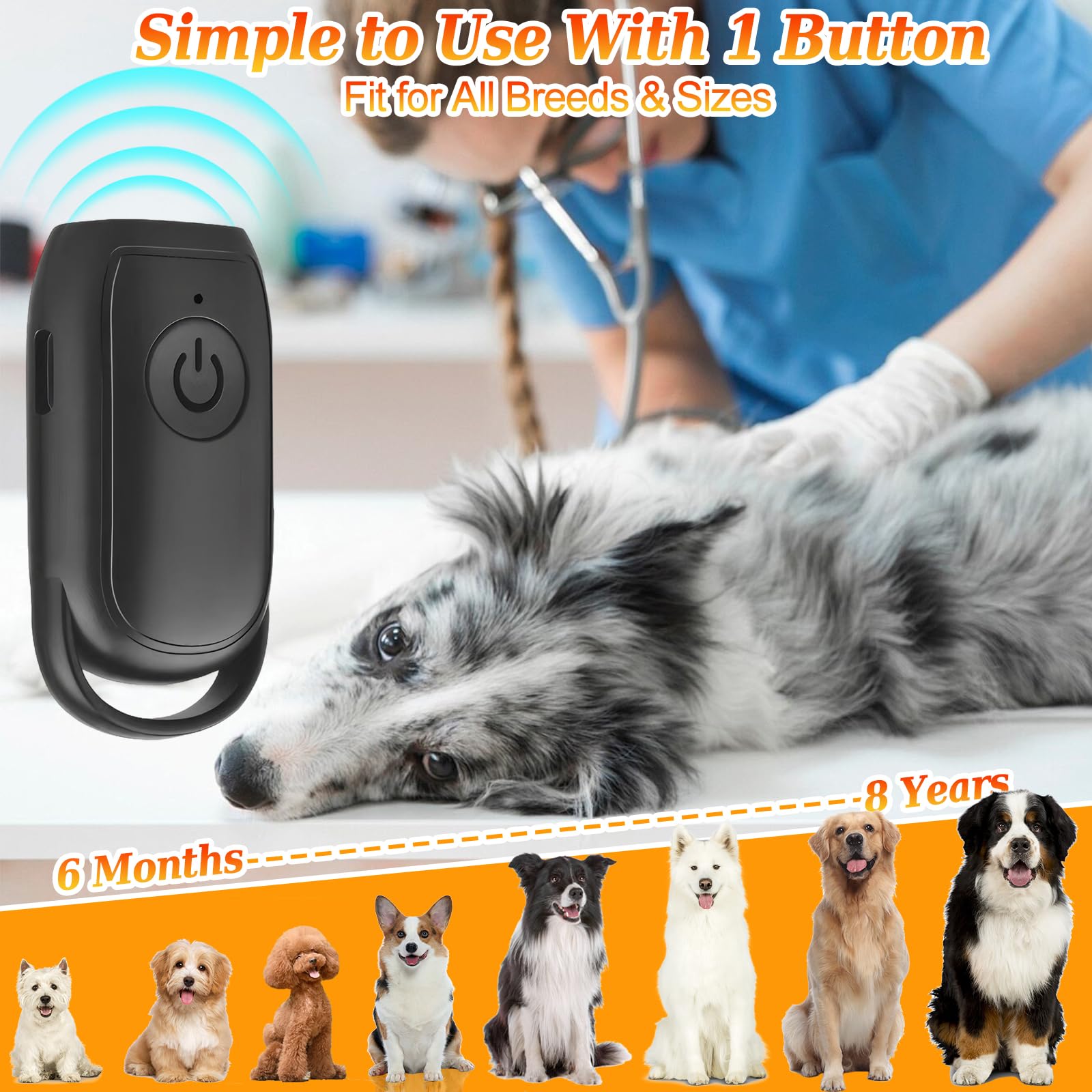 SENLINLIN Anti Barking Device for Dogs Ultrasonic Dog Barking Device with LED Light, Small & Portable Stop Dog Barking Devic - Image 4