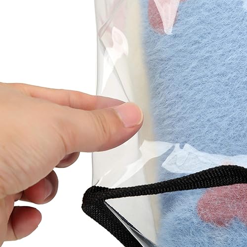 Vista 3 de Fasmov Paquete de 4 bolsas de almacenamiento transparentes con asa reforzada, organizador de armario, bolsa de vinilo para ropa de cama, mantas