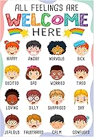 Vista 1 de FLYAB Tabla de sentimientos para niños – 11.2 x 16.5 pulgadas, decoración de aula de emociones elementales, póster de aprendizaje de salud mental