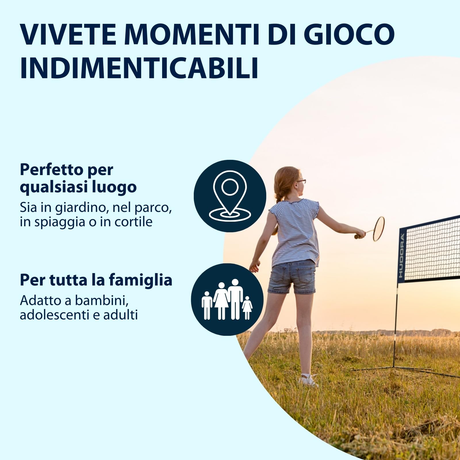 HUDORA Rete multiuso Street multifunzione per tennis e badminton regolabile da esterno resistente alle intemperie