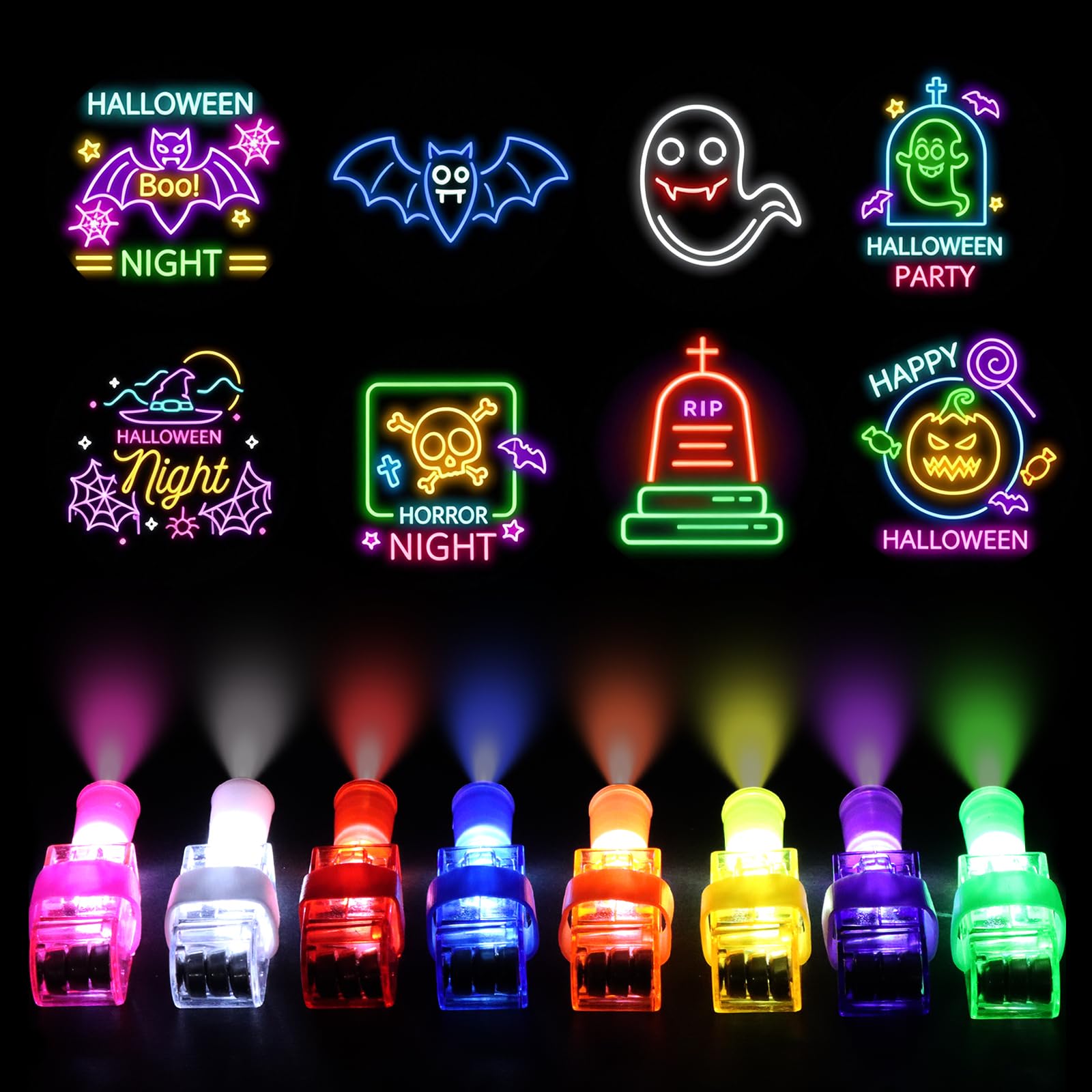 Projection Finger Lights, 24Pcs LED Light Up Finger Lights for Halloween