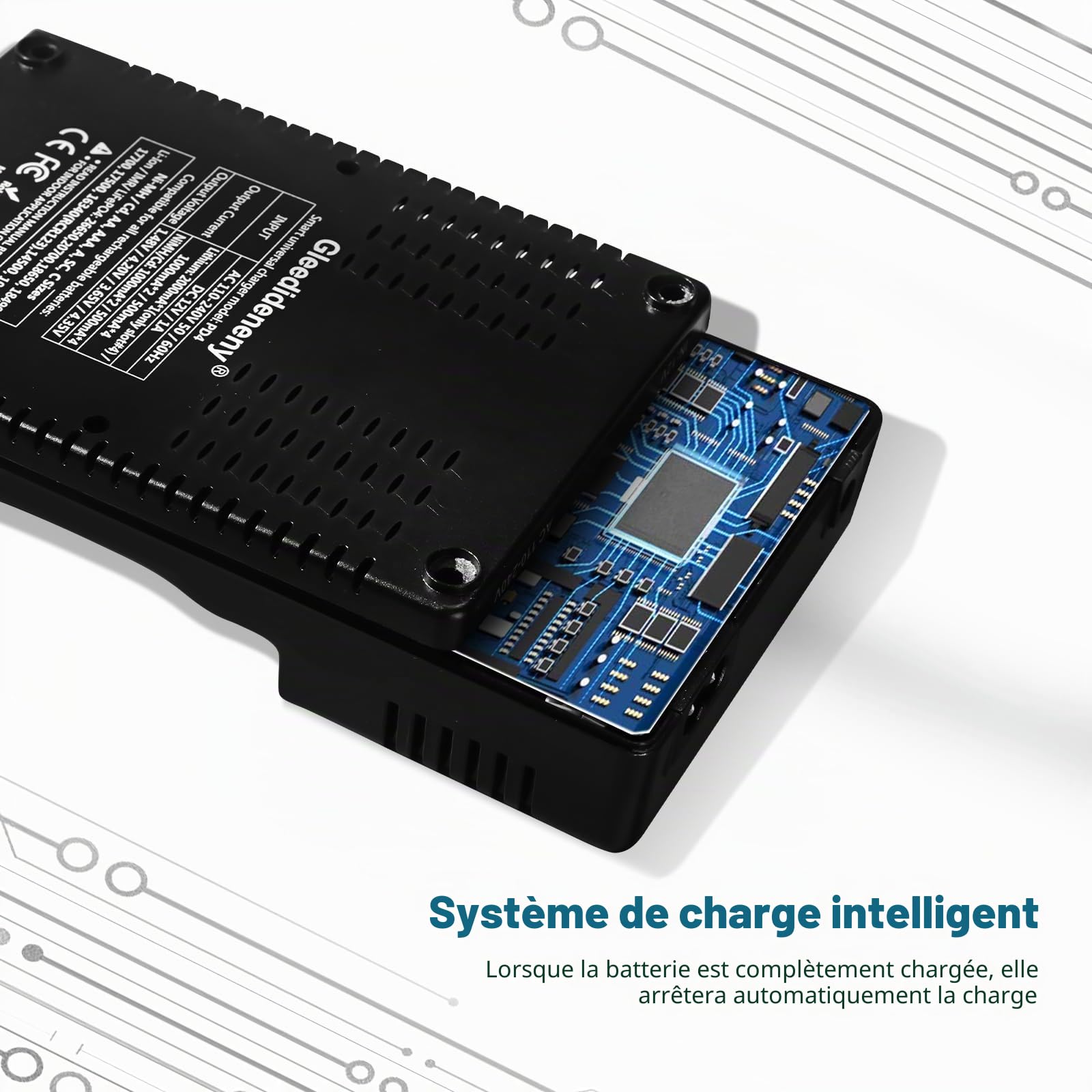 Chargeur de batterie 18650, chargeur universel avec écran LCD pour piles rechargeables 3,7 V 3,8 V 3,2 V 26650 20700 18650 18350 17670 17500 16340(RCR123) 14500 1,2 V AA AAA SC C