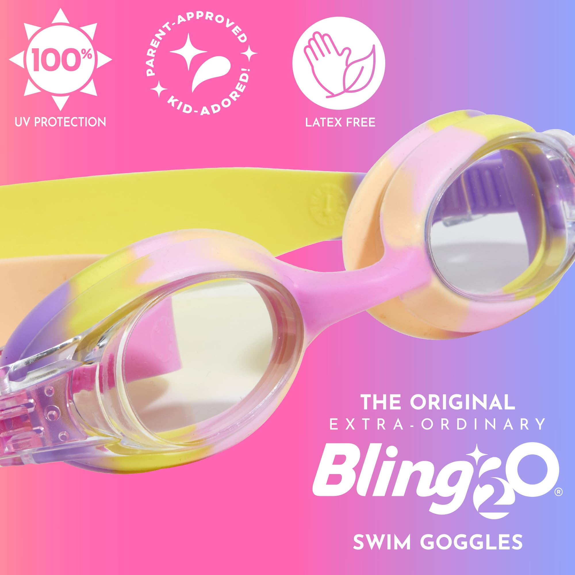 Bling2O Lunettes de Natation pour Les Filles – Cake Pop Enfants Lunettes de Natation