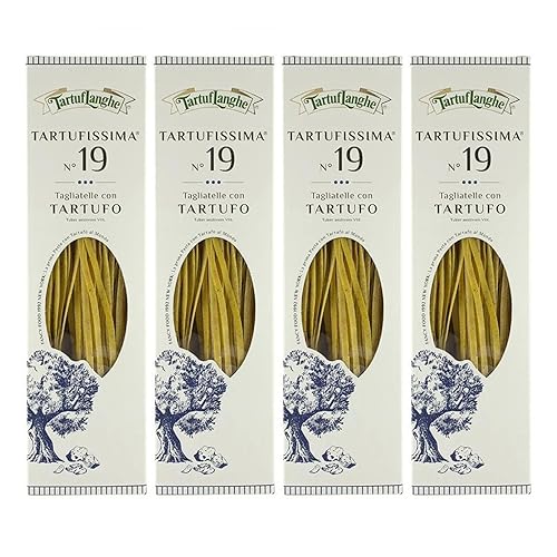 TartufLanghe Tartufissima No. 19 Pasta de trufa Tagliatelle - Pasta seca italiana con trufa 8.81 oz (250 g) - Paquete de 4