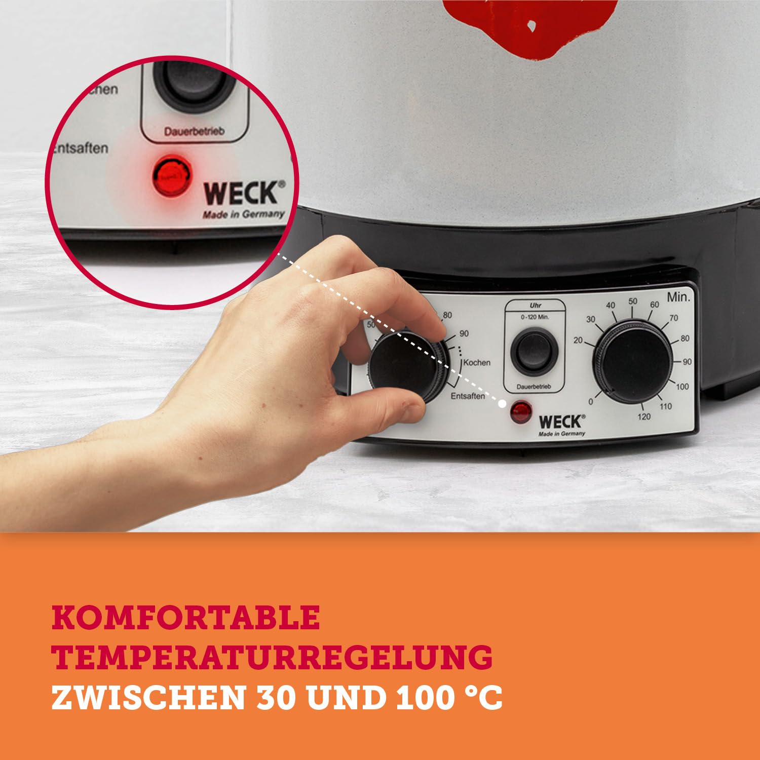 WECK Einkochautomat WAT 15 29 Liter emailliert Thermostat Zeitschaltuhr Schwarz