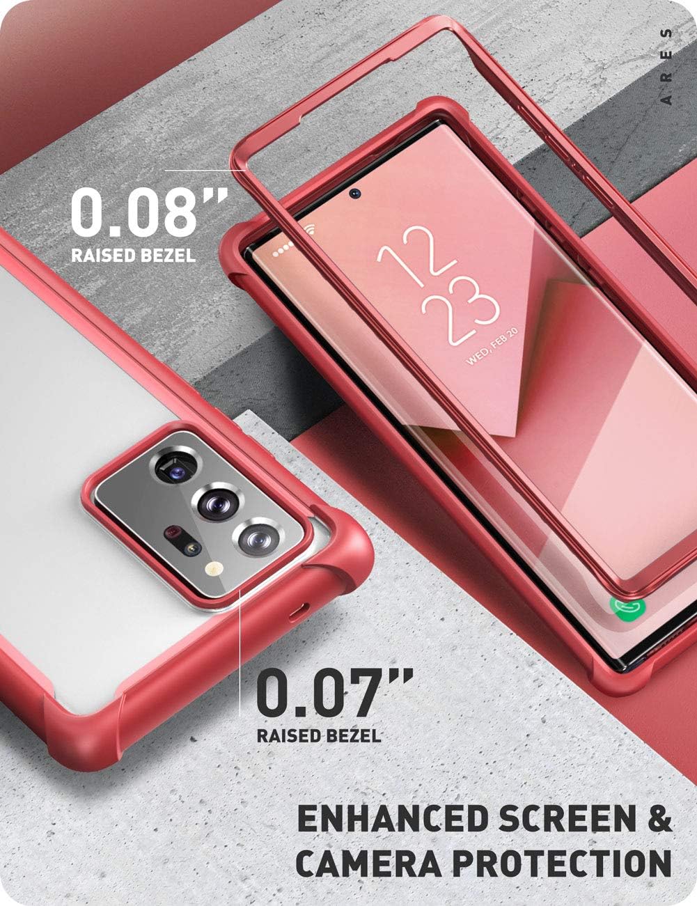 i-Blason Ares Designed for Samsung Galaxy Note 20 Ultra Case, Dual Layer Rugged Clear Case Without Screen Protector (Ruddy)